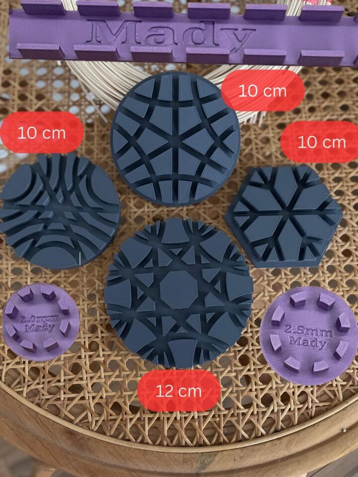 Rattan Örme Kalıp Seti -2-, 7 Parça Set 10-12 cm Büyük Boy