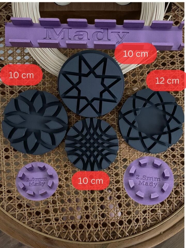 Rattan Örme Kalıp Seti -3-, 7 Parça Set 10-12 cm Büyük Boy